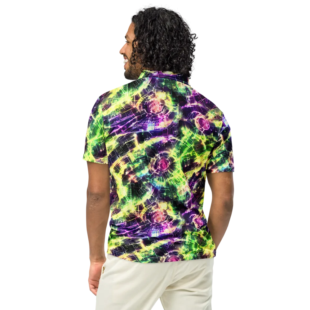 Ultraviolet Collision on Men's Slim Fit Polo Shirt — Back