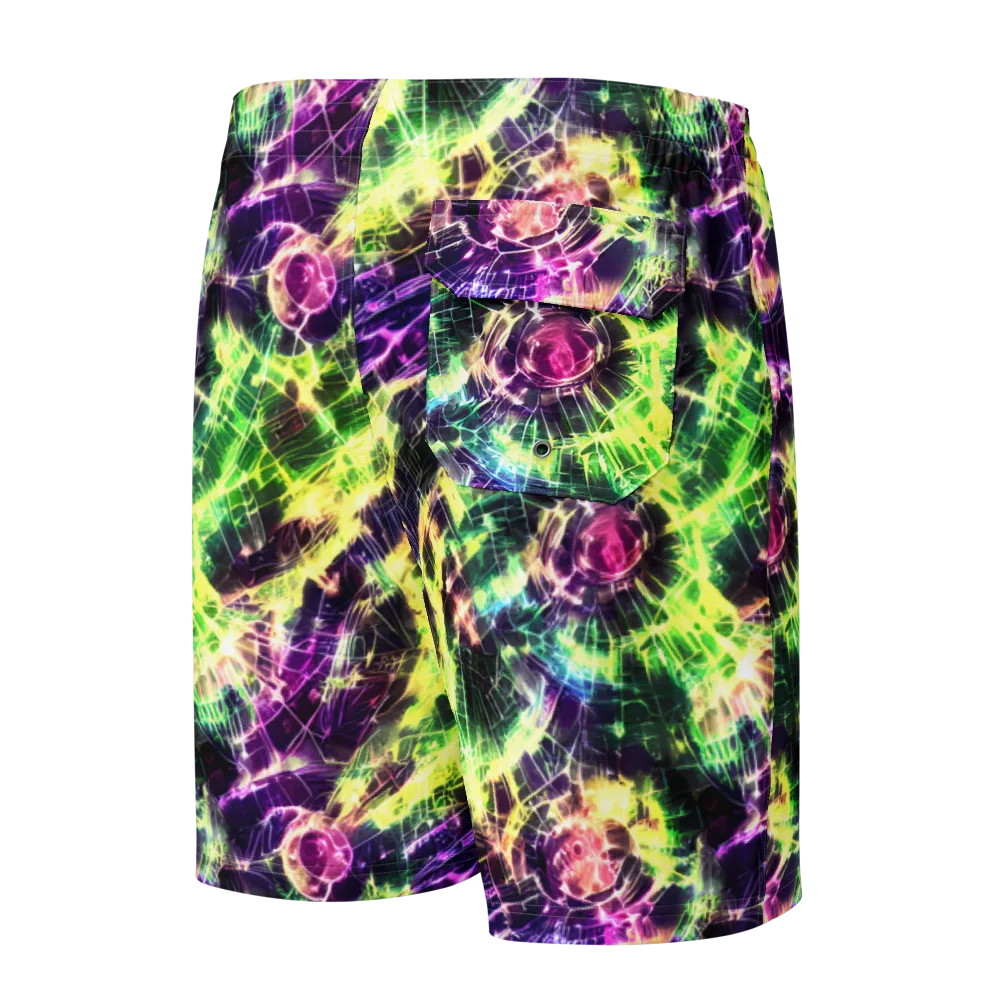 Ultraviolet Collision on Men's Board Shorts — Back
