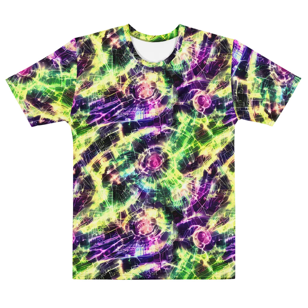 Ultraviolet Collision on Men's Cotton Crew Neck T-Shirt — Front
