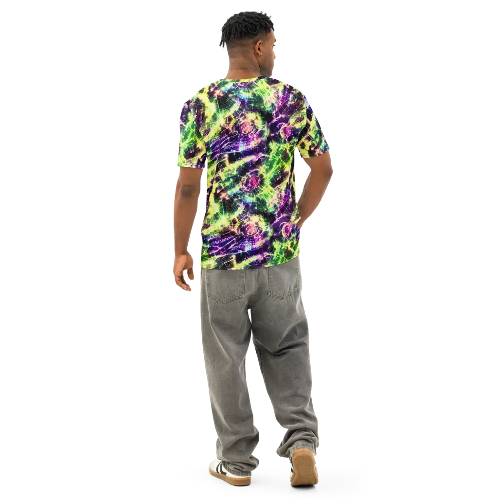 Ultraviolet Collision on Men's Cotton Crew Neck T-Shirt — Back