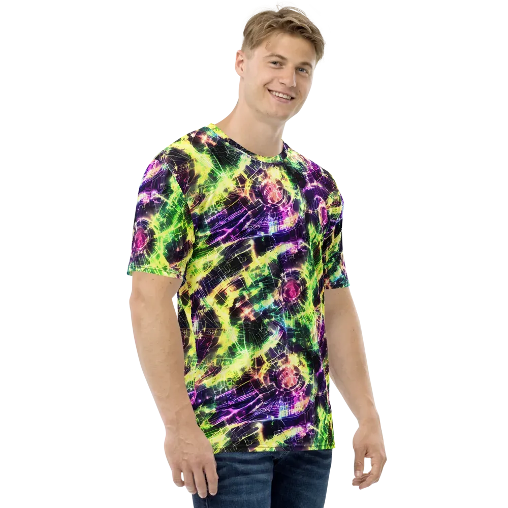 Ultraviolet Collision on Men's Crew Neck T-Shirt — Right