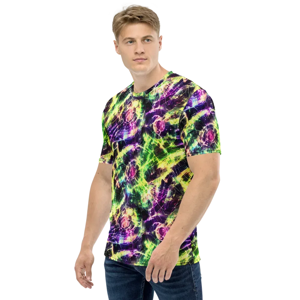 Ultraviolet Collision on Men's Crew Neck T-Shirt — Left