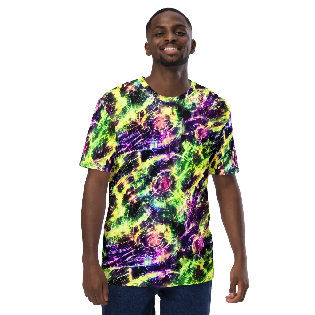 Ultraviolet Collision on Men's Crew Neck T-Shirt — Front