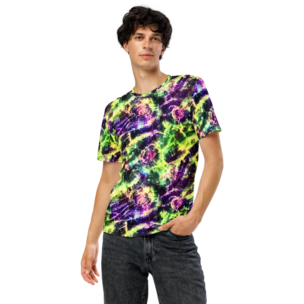 Ultraviolet Collision on Men's Crew Neck T-Shirt — Front