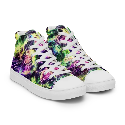 Ultraviolet Collision on a Men's High Top Canvas Shoes