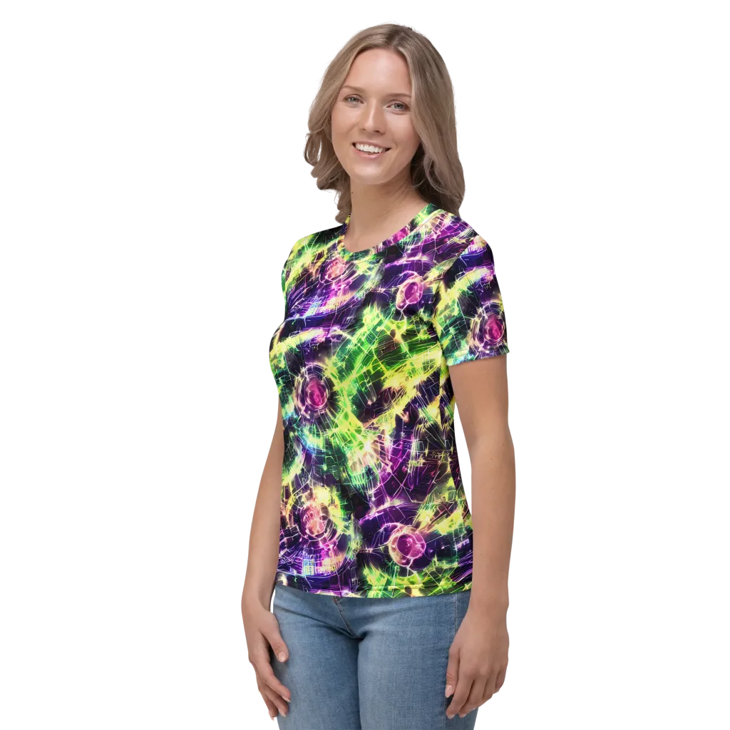 Ultraviolet Collision on Women's Crew Neck T-Shirt — Left