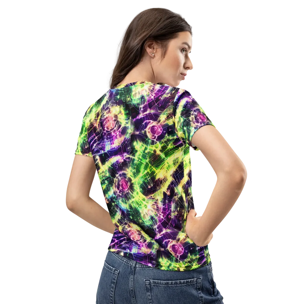 Ultraviolet Collision on Women's Crew Neck T-Shirt — Back
