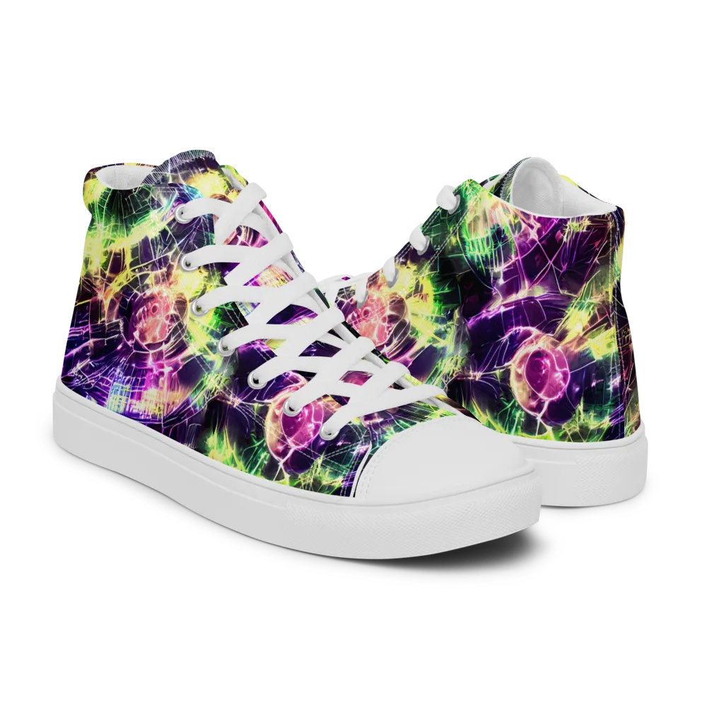 Ultraviolet Collision on Women's High Top Canvas Shoes — Right