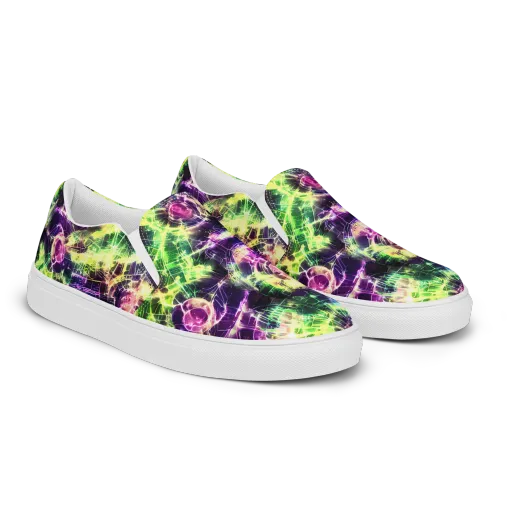 Ultraviolet Collision on a Men's Slip-On Canvas Shoes