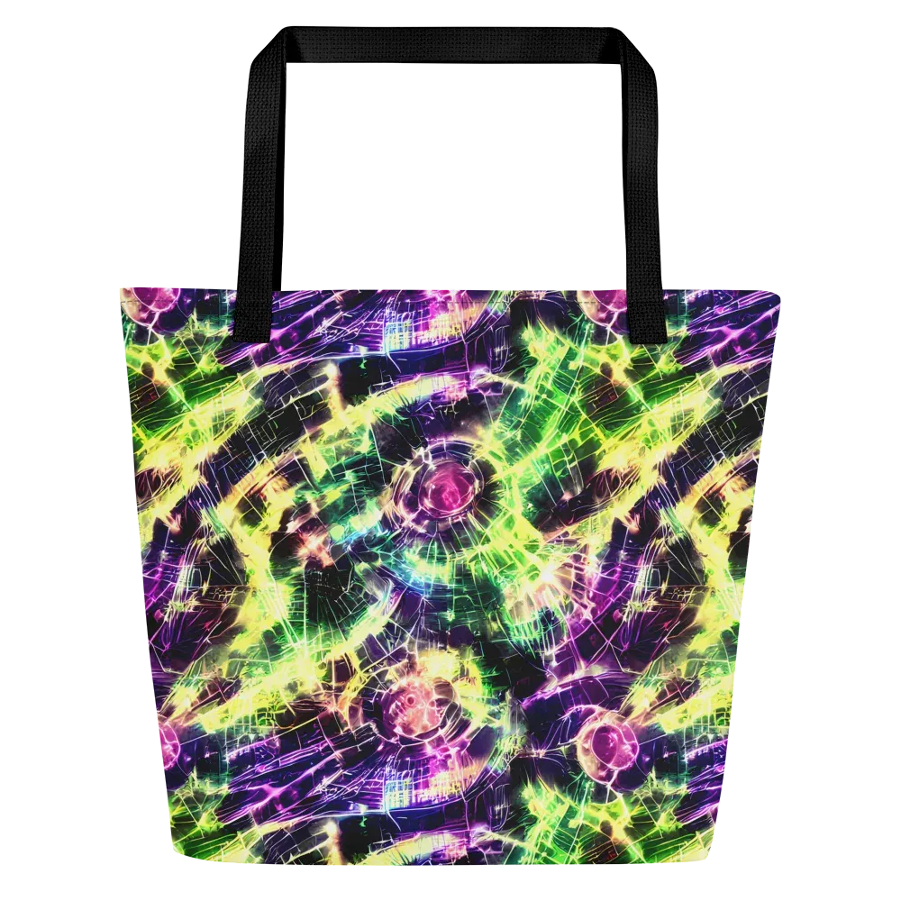 Ultraviolet Collision on Large Tote Bag W/ Pocket — Front