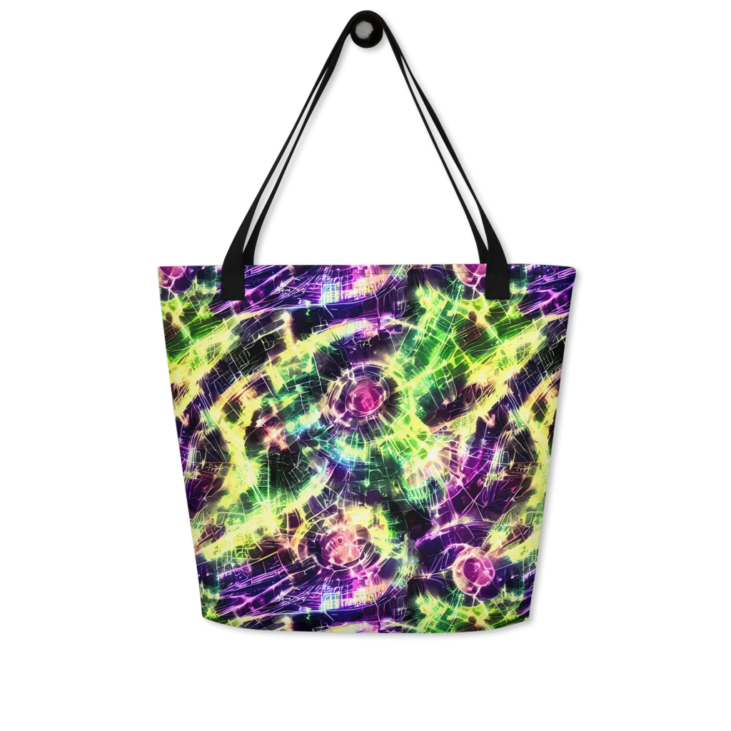 Ultraviolet Collision on Large Tote Bag W/ Pocket — Front