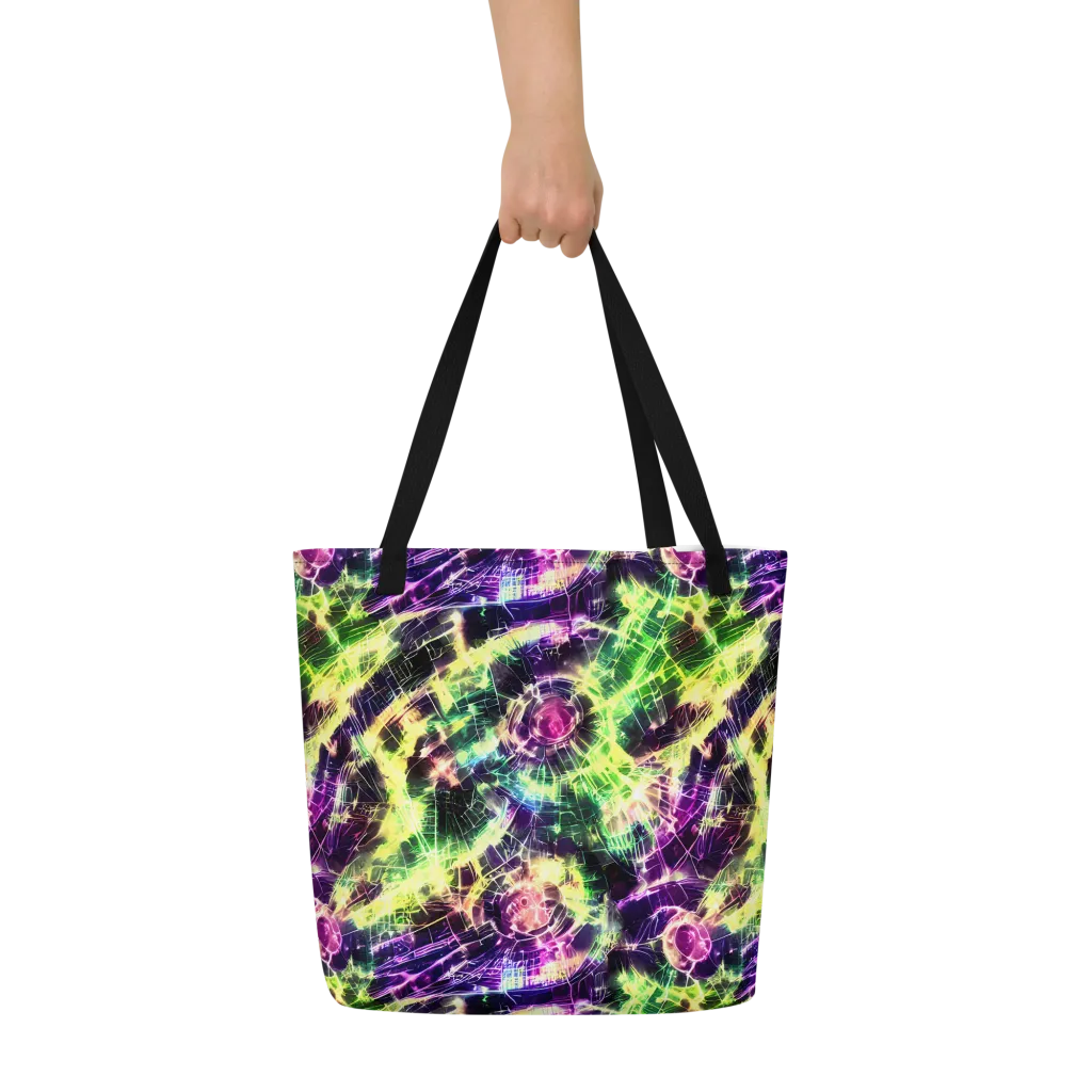 Ultraviolet Collision on Large Tote Bag W/ Pocket — Front