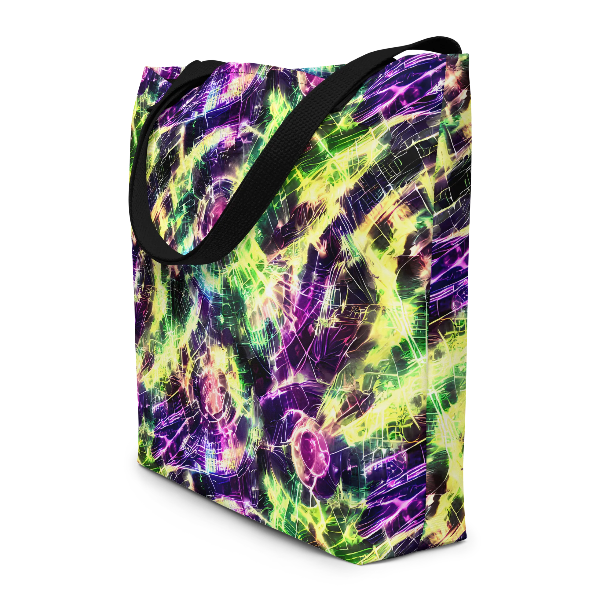 Ultraviolet Collision on Large Tote Bag W/ Pocket — Front