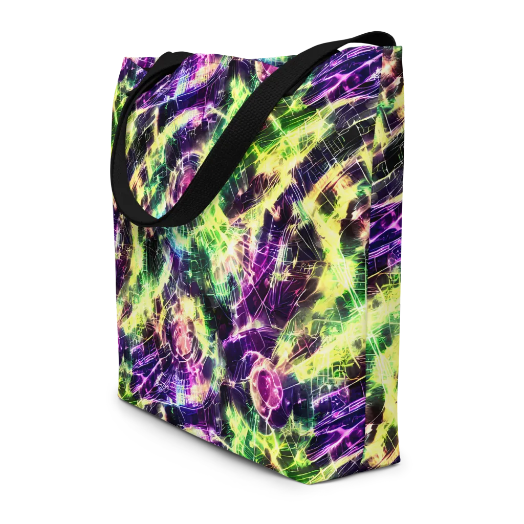Ultraviolet Collision on Large Tote Bag W/ Pocket — Front