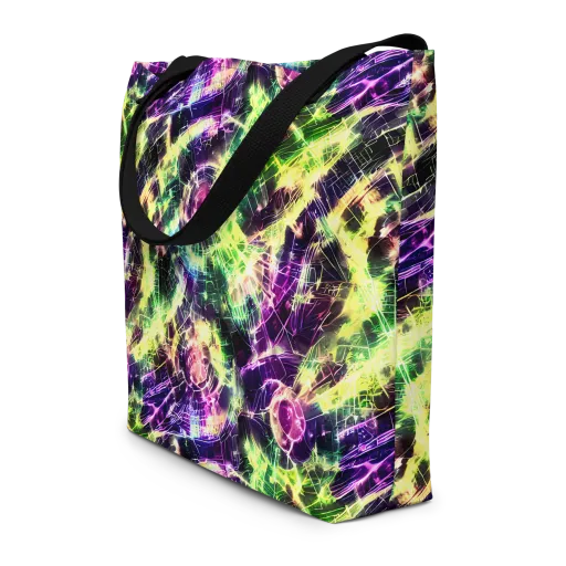 Ultraviolet Collision on a Large Tote Bag W/ Pocket