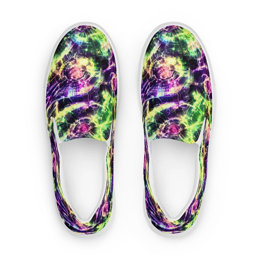 Ultraviolet Collision on Women's Slip-On Canvas Shoes — Front
