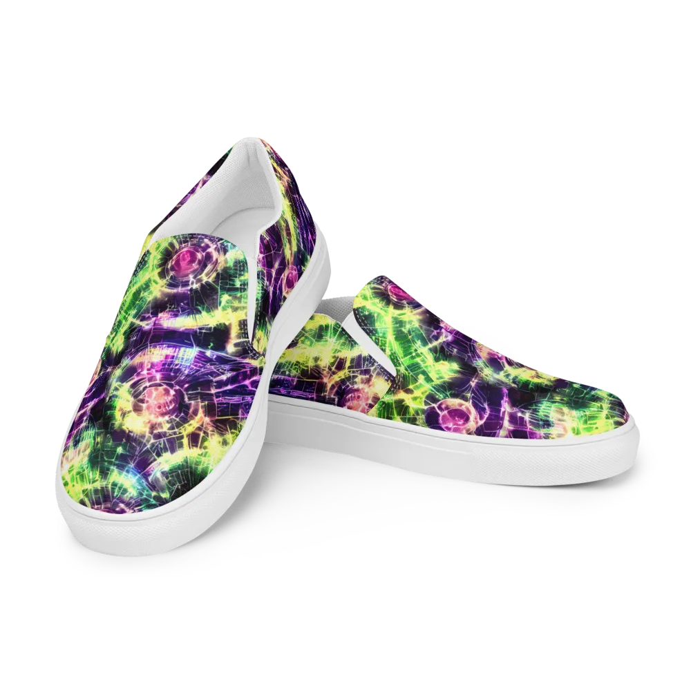 Ultraviolet Collision on Women's Slip-On Canvas Shoes — Left Front