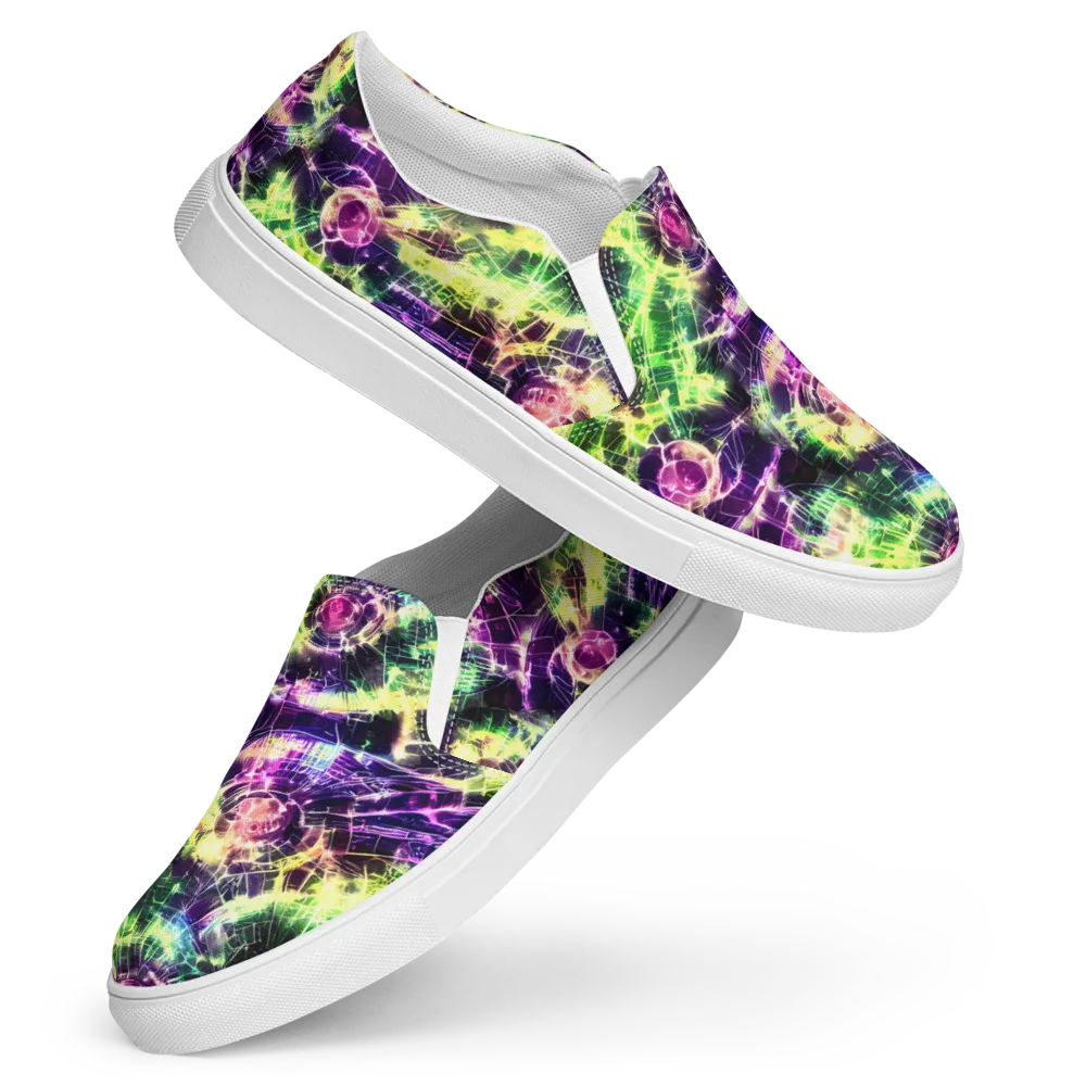 Ultraviolet Collision on Women's Slip-On Canvas Shoes — Front