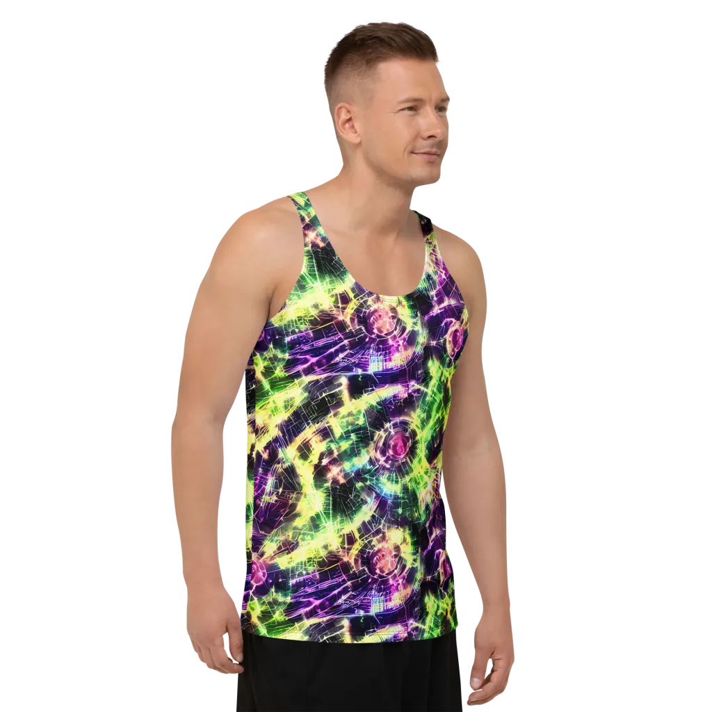 Ultraviolet Collision on Men's Tank Top — Right Front