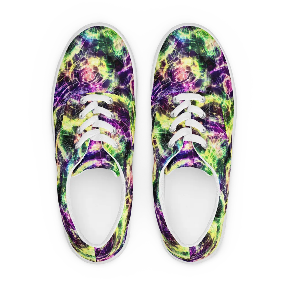 Ultraviolet Collision on Men's Lace-Up Canvas Shoes — Front