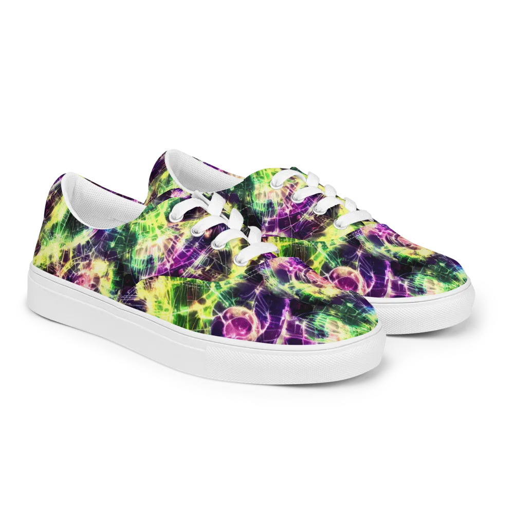 Ultraviolet Collision on Men's Lace-Up Canvas Shoes — Right Front