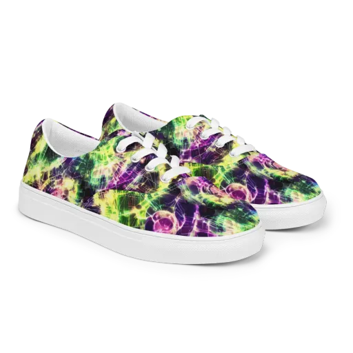 Ultraviolet Collision on a Men's Lace-Up Canvas Shoes