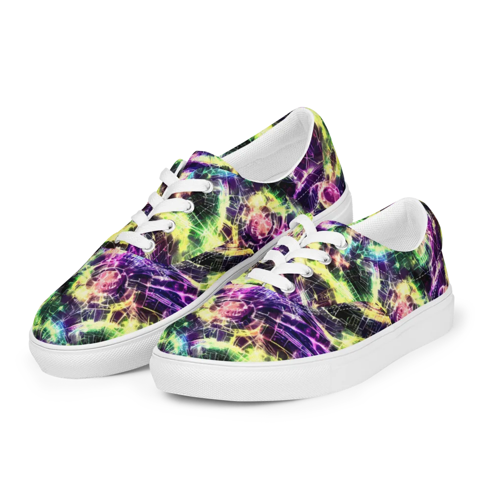 Ultraviolet Collision on Men's Lace-Up Canvas Shoes — Left Front