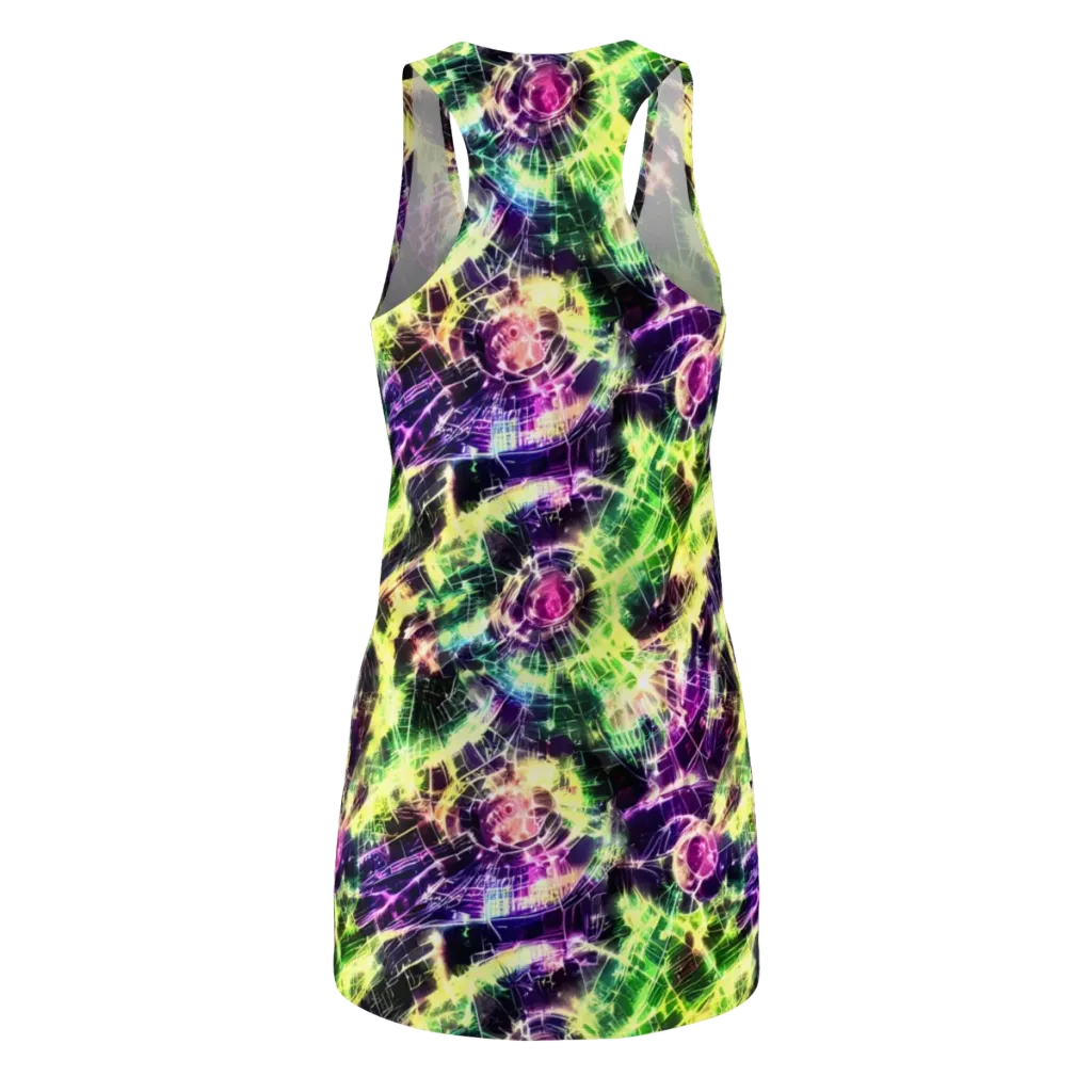 Ultraviolet Collision on Racerback Dress — Back