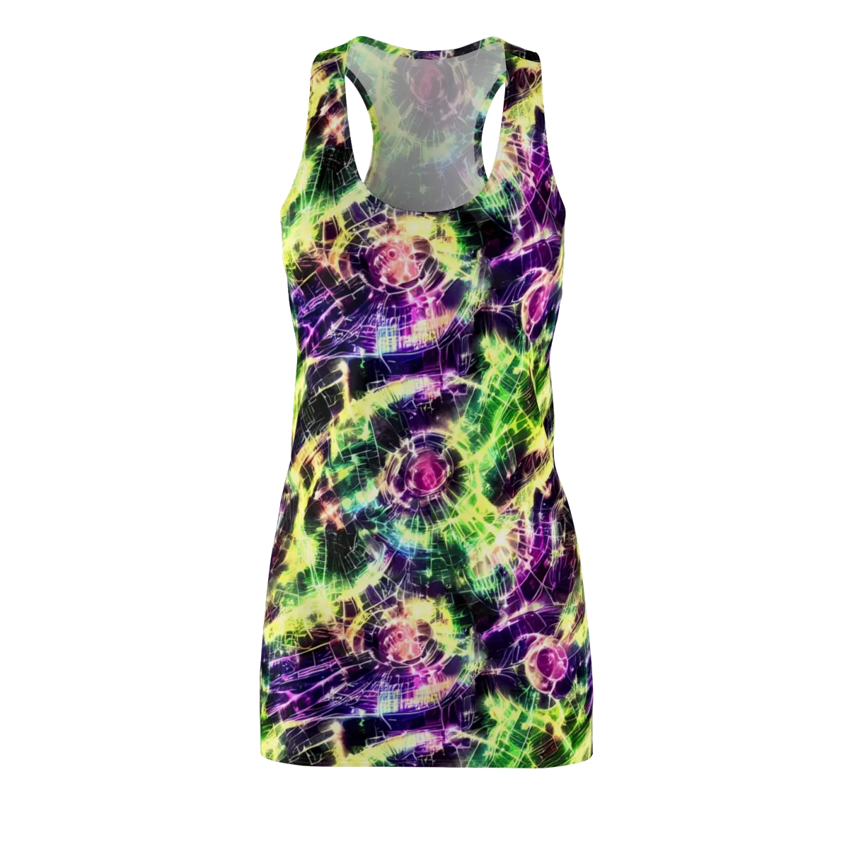 Ultraviolet Collision on Racerback Dress — Front