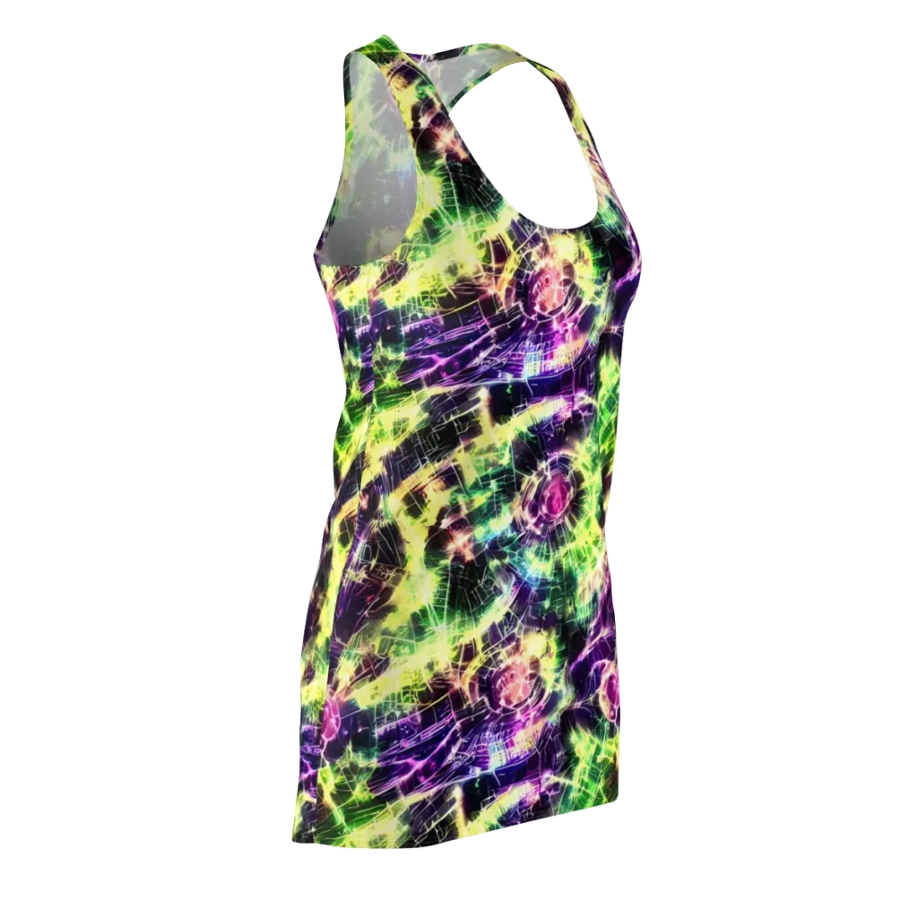 Ultraviolet Collision on Racerback Dress — Front Side