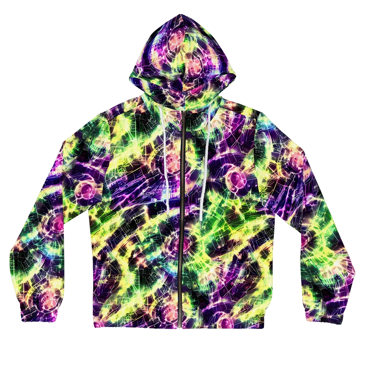 Ultraviolet Collision on Women's Full-Zip Hoodie — Front