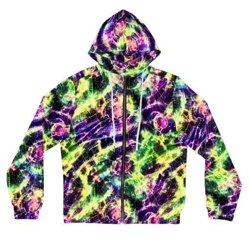 Ultraviolet Collision on a Women's Full-Zip Hoodie