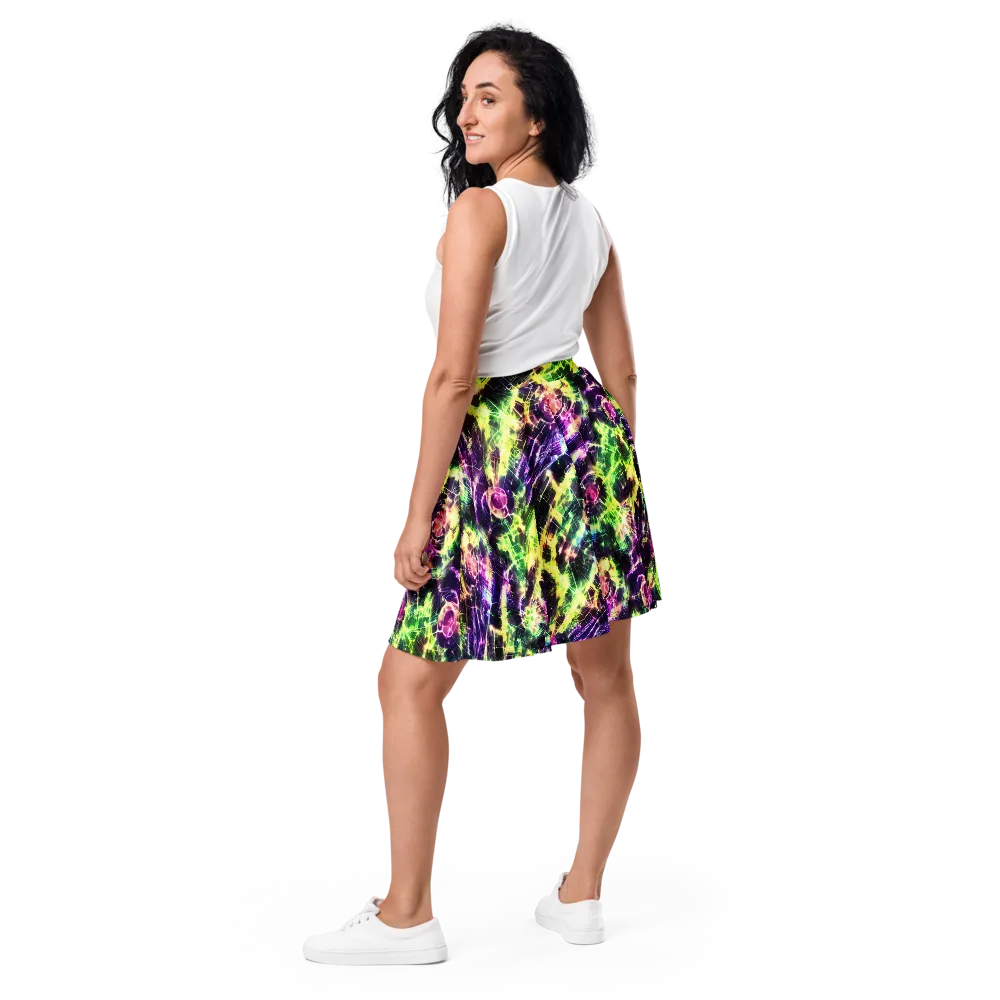 Ultraviolet Collision on Skater Skirt — Back