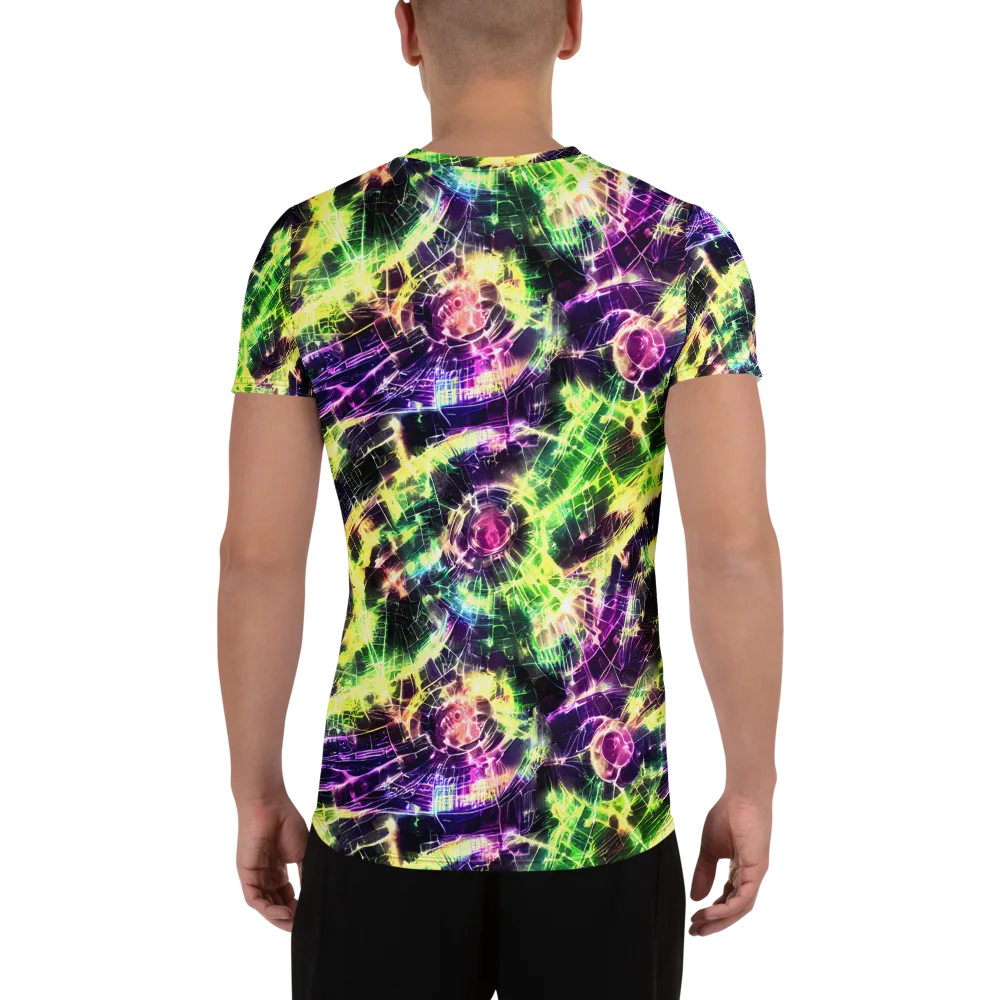 Ultraviolet Collision on Men's Athletic T-Shirt — Back