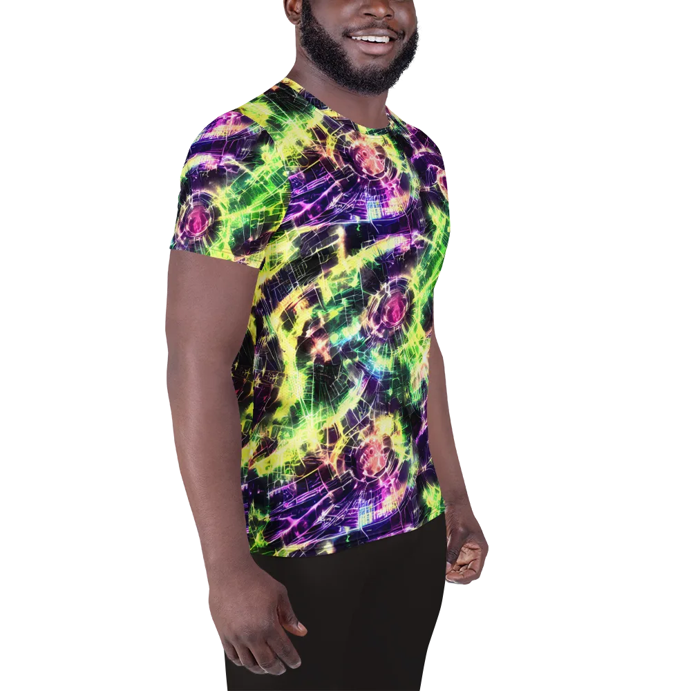 Ultraviolet Collision on Men's Athletic T-Shirt — Right