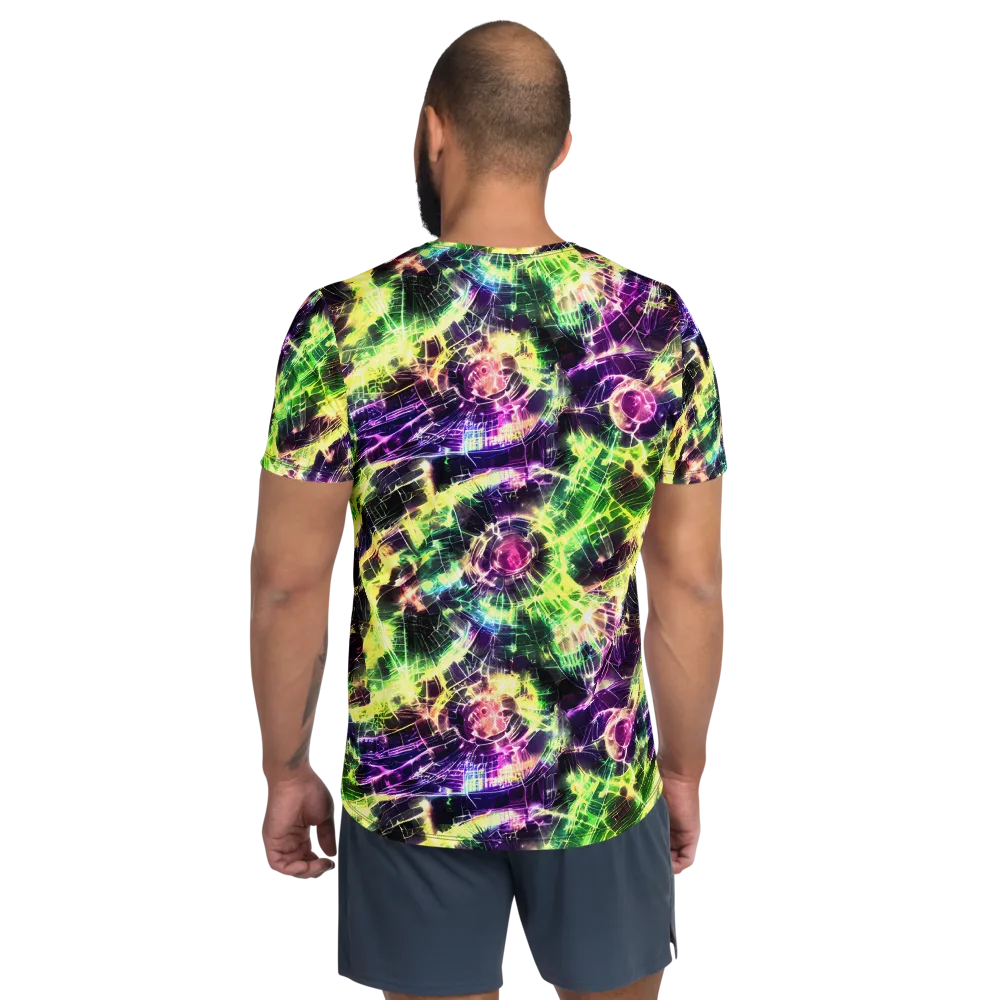 Ultraviolet Collision on Men's Athletic T-Shirt — Back