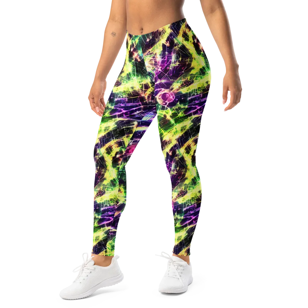 Ultraviolet Collision on Leggings — Left Front