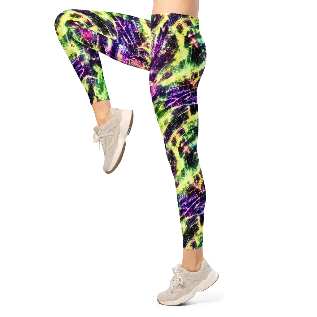 Ultraviolet Collision on Leggings — Left
