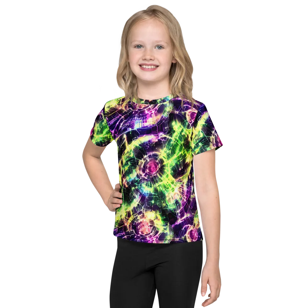 Ultraviolet Collision on Kids Crew Neck T-Shirt — Front