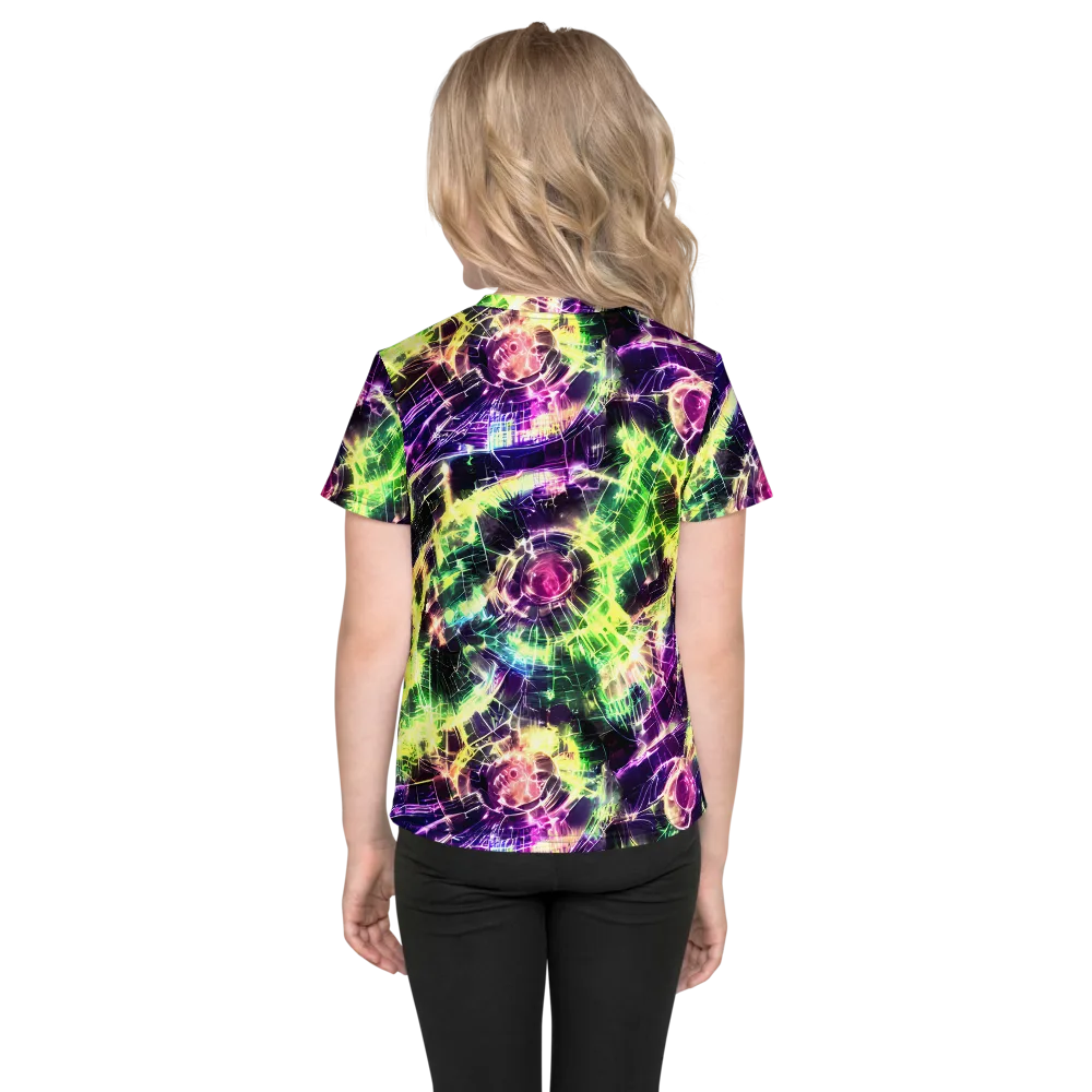 Ultraviolet Collision on Kids Crew Neck T-Shirt — Back