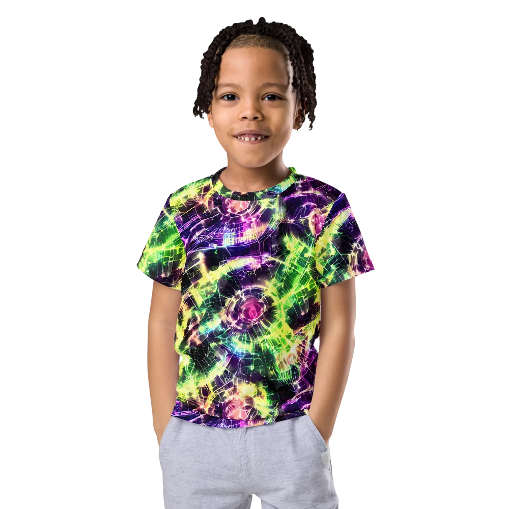 Ultraviolet Collision on Kids Crew Neck T-Shirt — Front