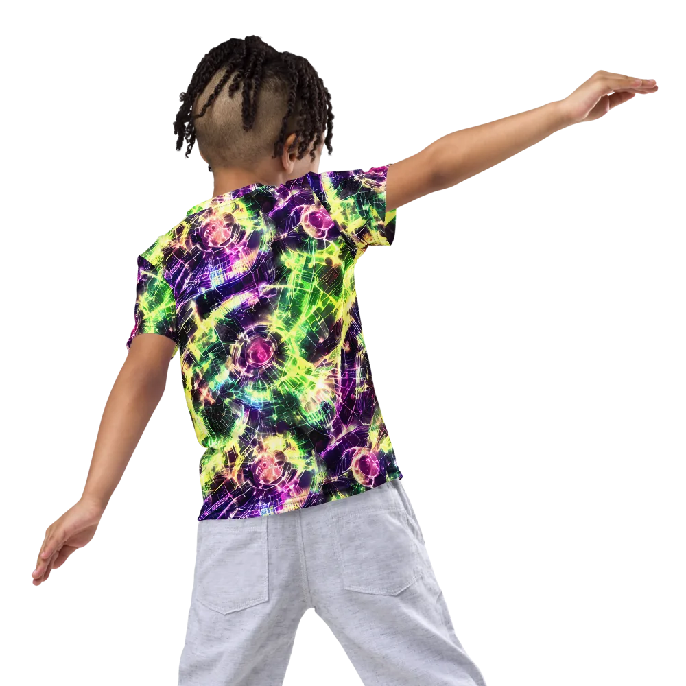 Ultraviolet Collision on Kids Crew Neck T-Shirt — Back