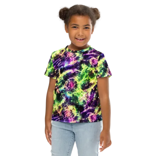 Ultraviolet Collision on a Kids Crew Neck T-Shirt