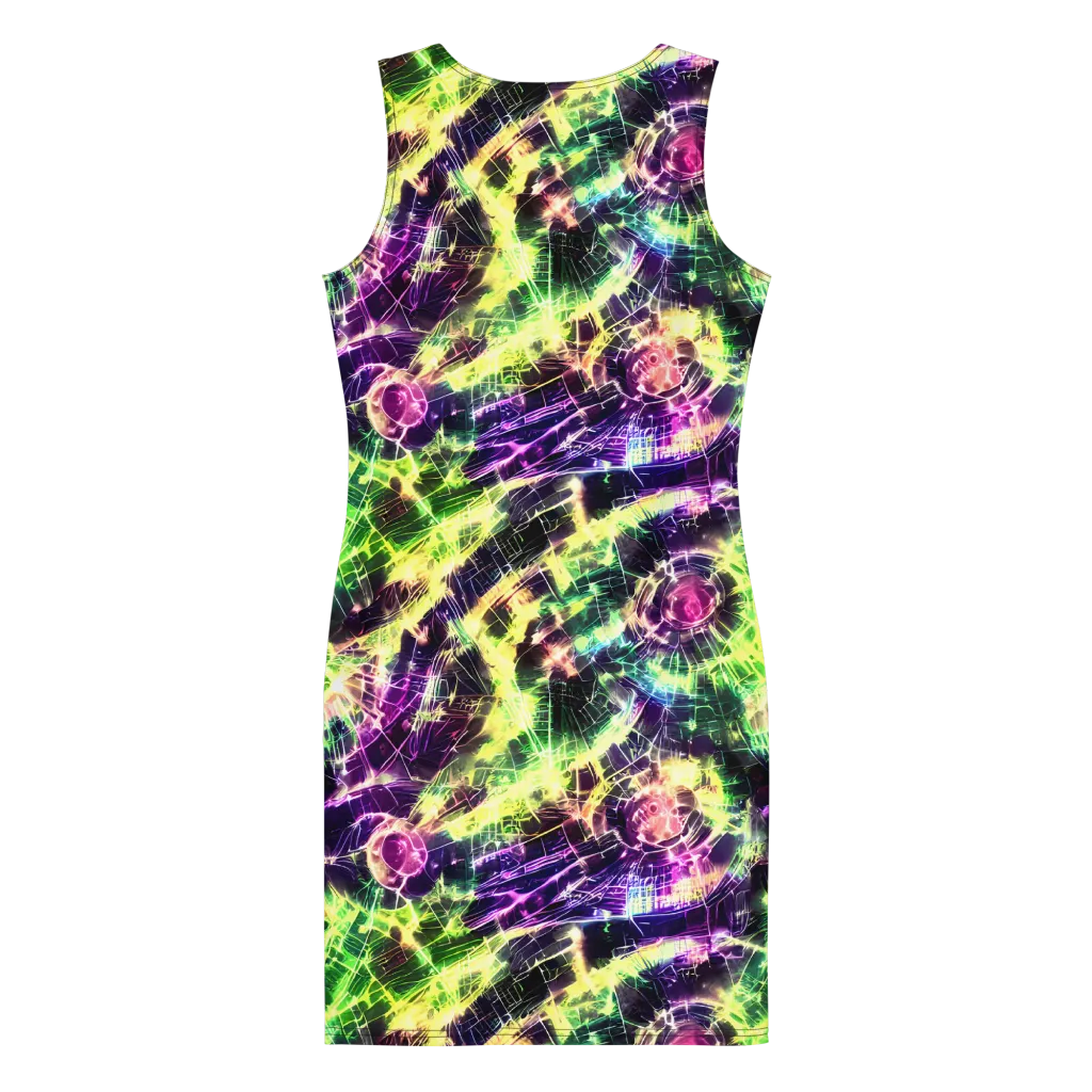 Ultraviolet Collision on Bodycon Dress — Back