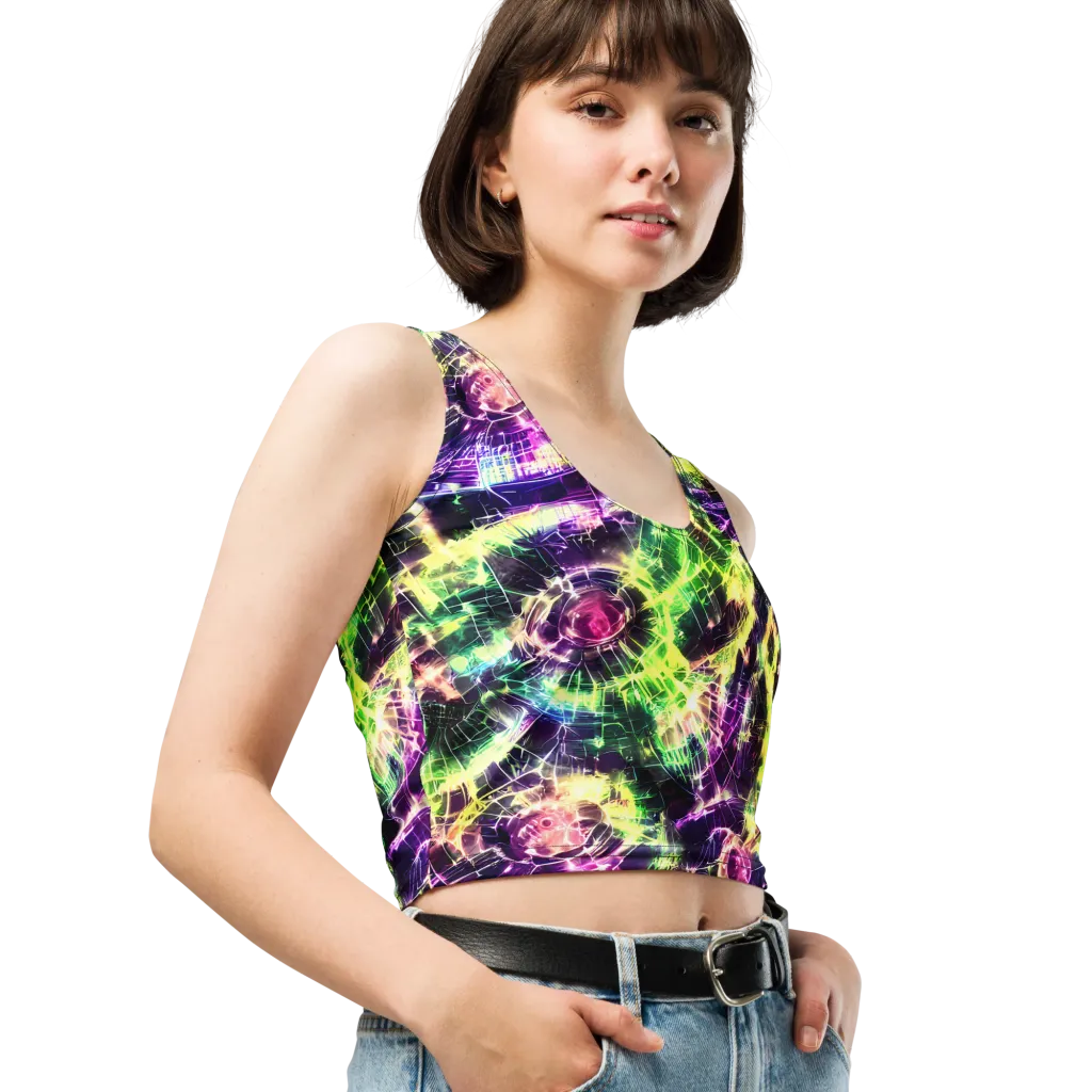 Ultraviolet Collision on Crop Top — Right Front