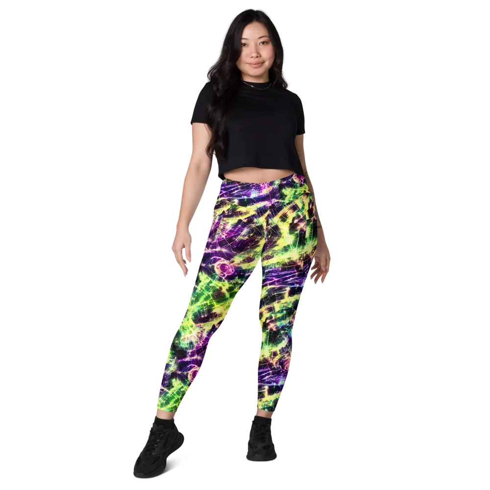 Ultraviolet Collision on Leggings with Pockets — Front