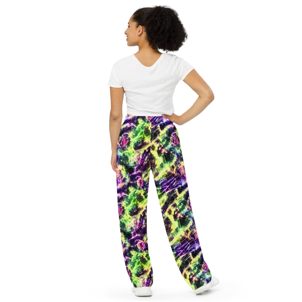 Ultraviolet Collision on Wide-Leg Pants — Back