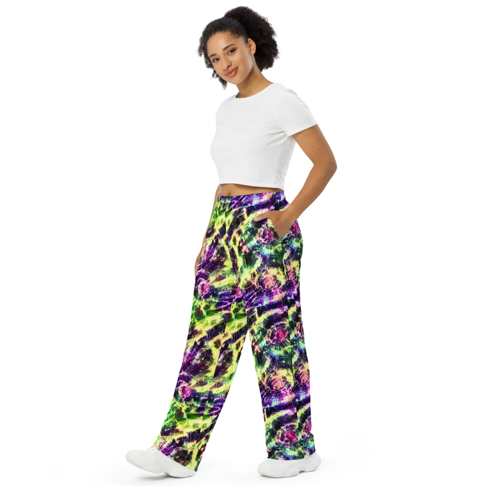 Ultraviolet Collision on Wide-Leg Pants — Left Front