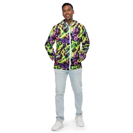 Ultraviolet Collision on a Men's Windbreaker