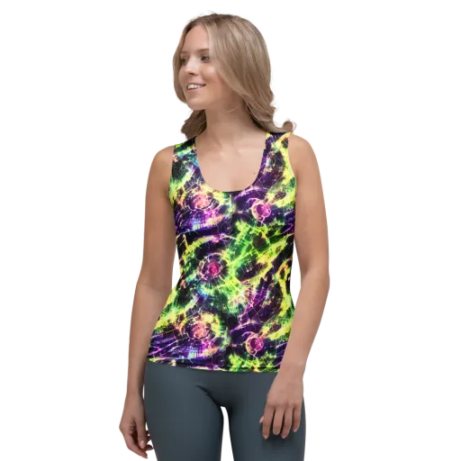 Ultraviolet Collision on a Women's Tank Top
